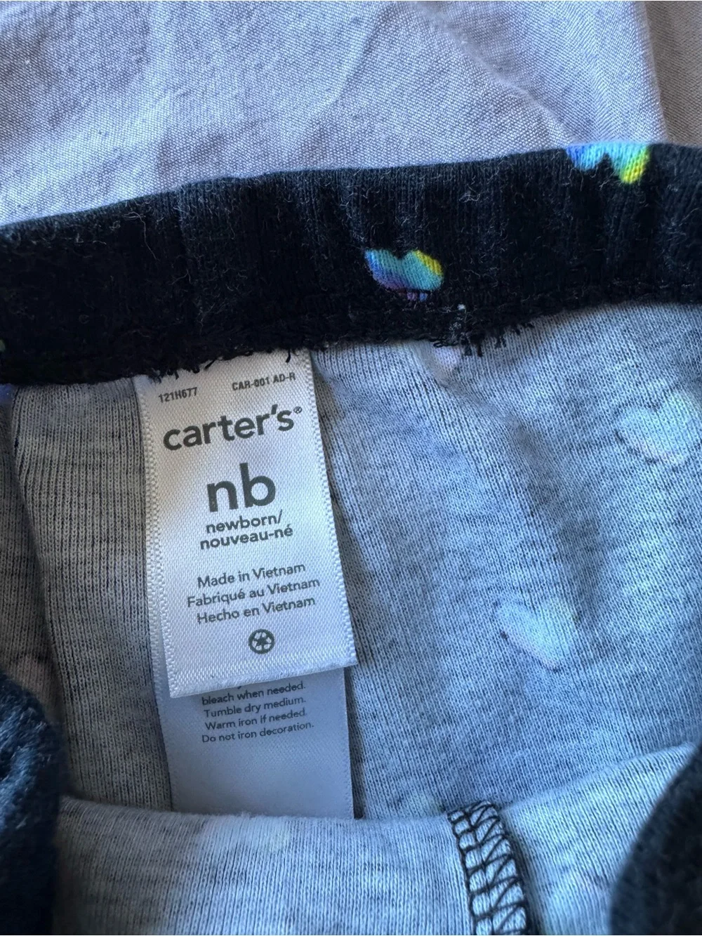 Carter's Black Leggings with Rainbow Heart Print